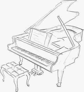 手绘钢琴免抠
