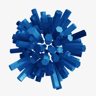 蓝色立体装饰绚丽设计图免抠