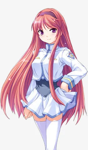 手绘女警红发女孩免抠