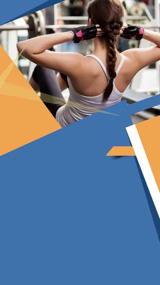 蓝色创意运动健身PS源文件H5背景素材高清