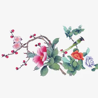 中国风桃花免抠