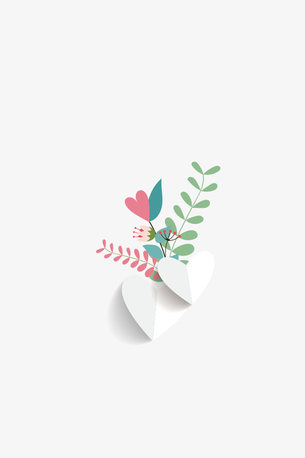 立体心型花免抠