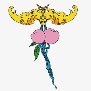 矢量携寿桃免抠