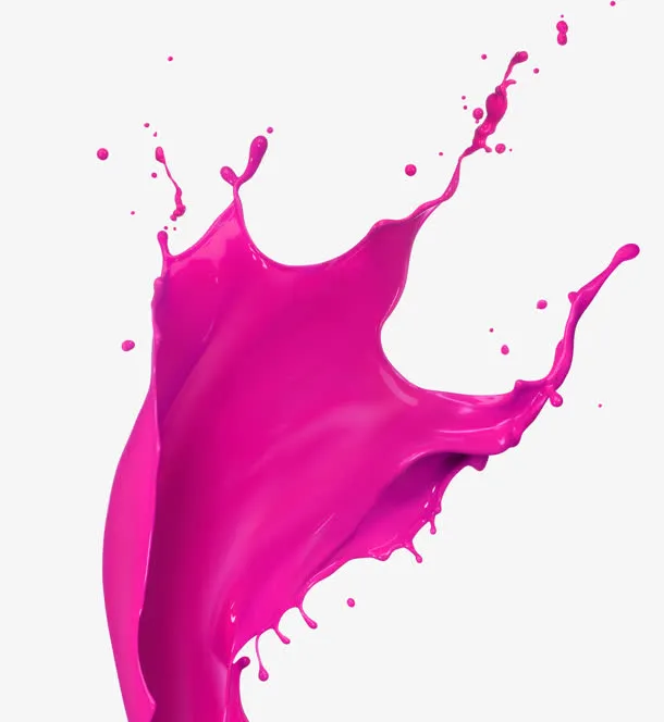 水红色 泼溅墨迹免抠