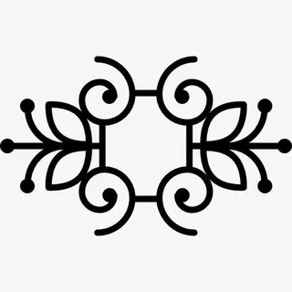 花艺设计的蝴蝶和藤蔓的镜面效果图标免抠