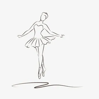手绘芭蕾女孩免抠