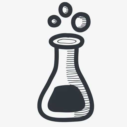 学术学院化学教育三角瓶手绘知识免抠