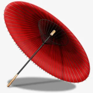 红色花折伞中国风免抠