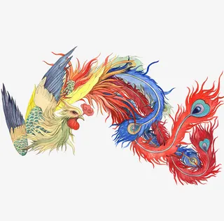 彩色凤凰免抠