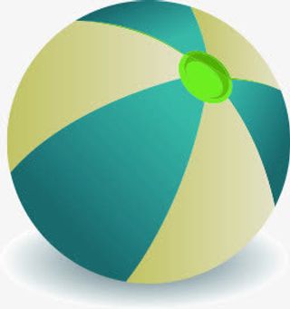 黄蓝相间的遮阳伞素材免抠