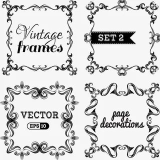 巴洛克风格边框纹样矢量素材免抠