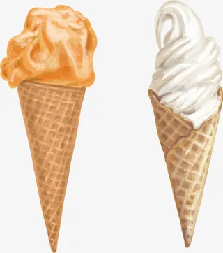 矢量手绘奶油冰激凌免抠
