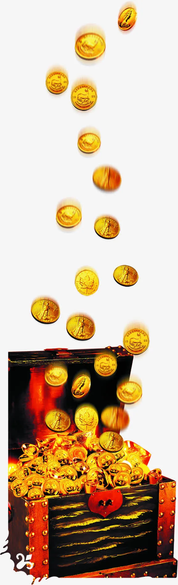 黄色金币装饰元素免抠