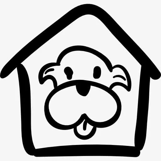 宠物屋与狗图标免抠