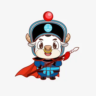 新年京剧小牛元素免抠