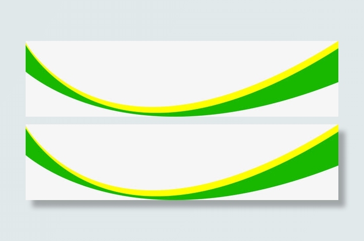 绿色双层彩带创意免抠