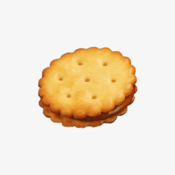 夹心黏牙圆形饼干免抠