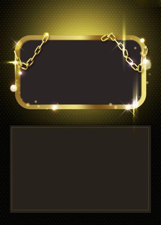 黑色背景酷炫金色边框平面广告高清