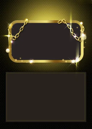 黑色背景酷炫金色边框平面广告高清