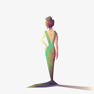 矢量晚礼服免抠