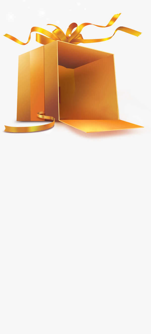 金色精美礼盒素材免抠