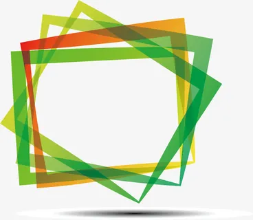 重叠 渐变颜色 绿色 方块 文免抠