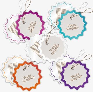 彩色促销矢量标签免抠