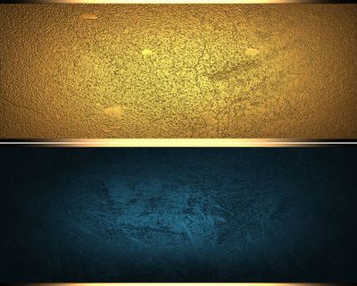 蓝色和金色油漆水泥背景