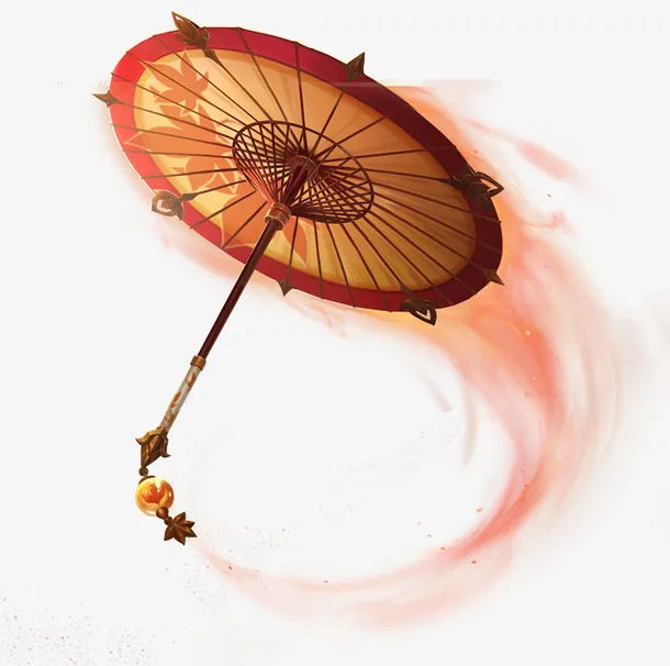 古风中国风高清水彩伞免抠