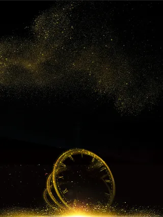 黑色简约金表质感高考倒计时背景素材高清