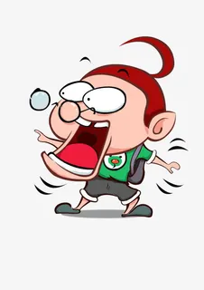 手绘动漫瞪眼人物免抠