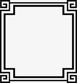 古典黑色边框免抠