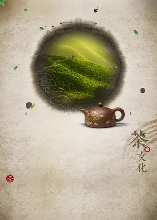 中国风茶文化背景高清