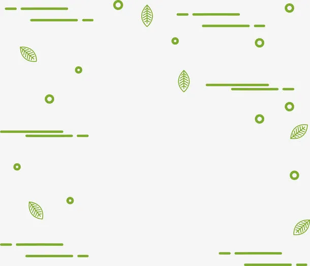 绿色线条树叶免抠