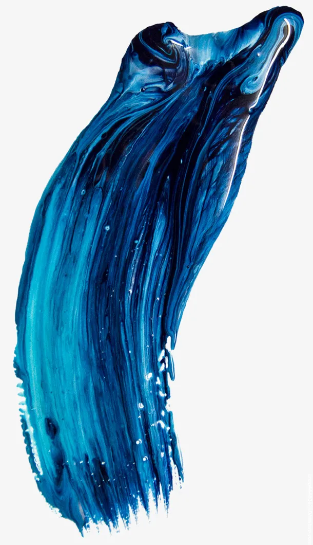 蓝色墨水已抠素材1免抠