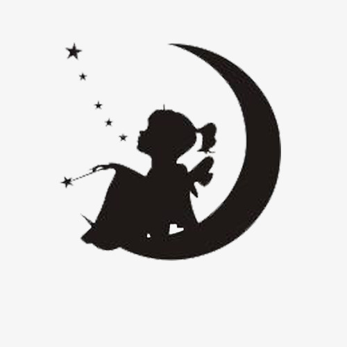 孤独女孩的剪影免抠