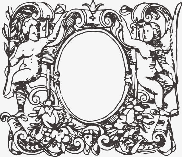 复杂宗教花纹欧洲边框免抠