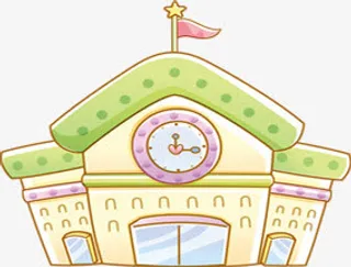 春天卡通学校漫画免抠