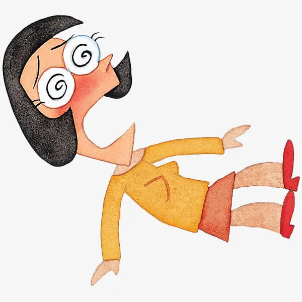 卡通晕倒的女人免抠