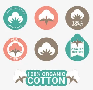7款纯棉制品标签矢量素材免抠