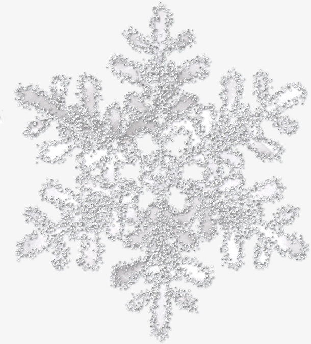 精细的白色雪花片免抠