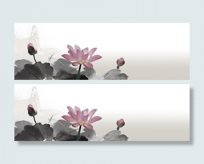 中国风磨砂水墨画banner背景