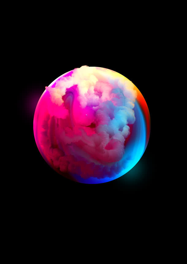 彩色烟雾圆球海报背景