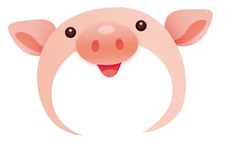 卡通手绘年猪年猪帽子免抠