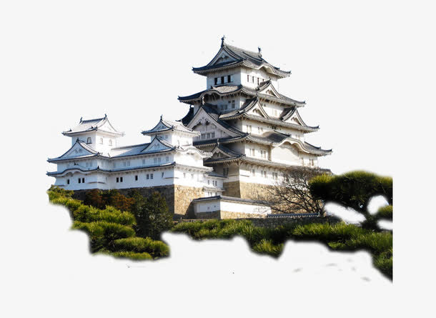 山间楼宇免抠