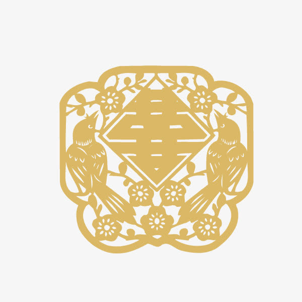 喜字 双喜 喜鹊装饰免抠
