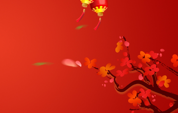 红色梅花背景高清