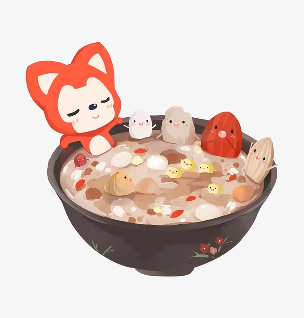 干果小人美味腊八粥免抠