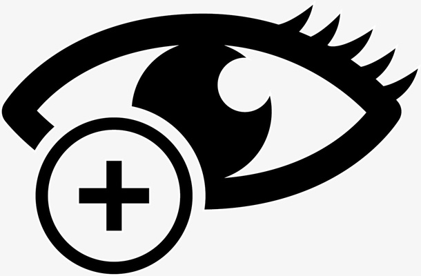 视力保护黑色标签免抠