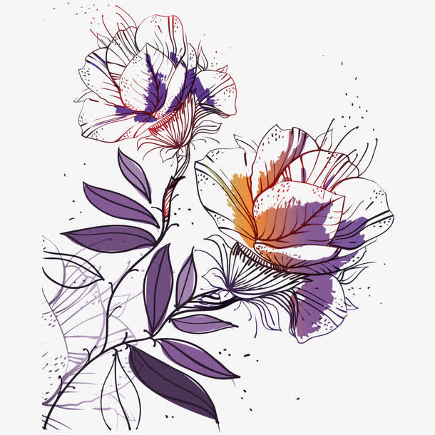 梦幻花朵免抠
